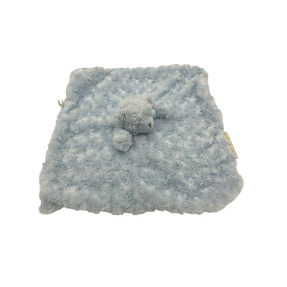 Blankets And & Beyond Blue Bear Plush‎ Minky Rosette Lovey Soother Security - Picture 1 of 7